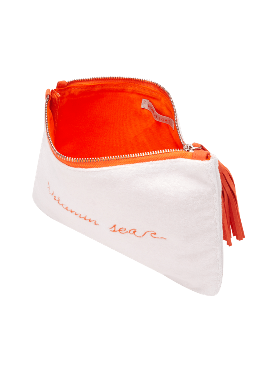 Necessaire Atoalhada Frase Bordada Branco — foto 5