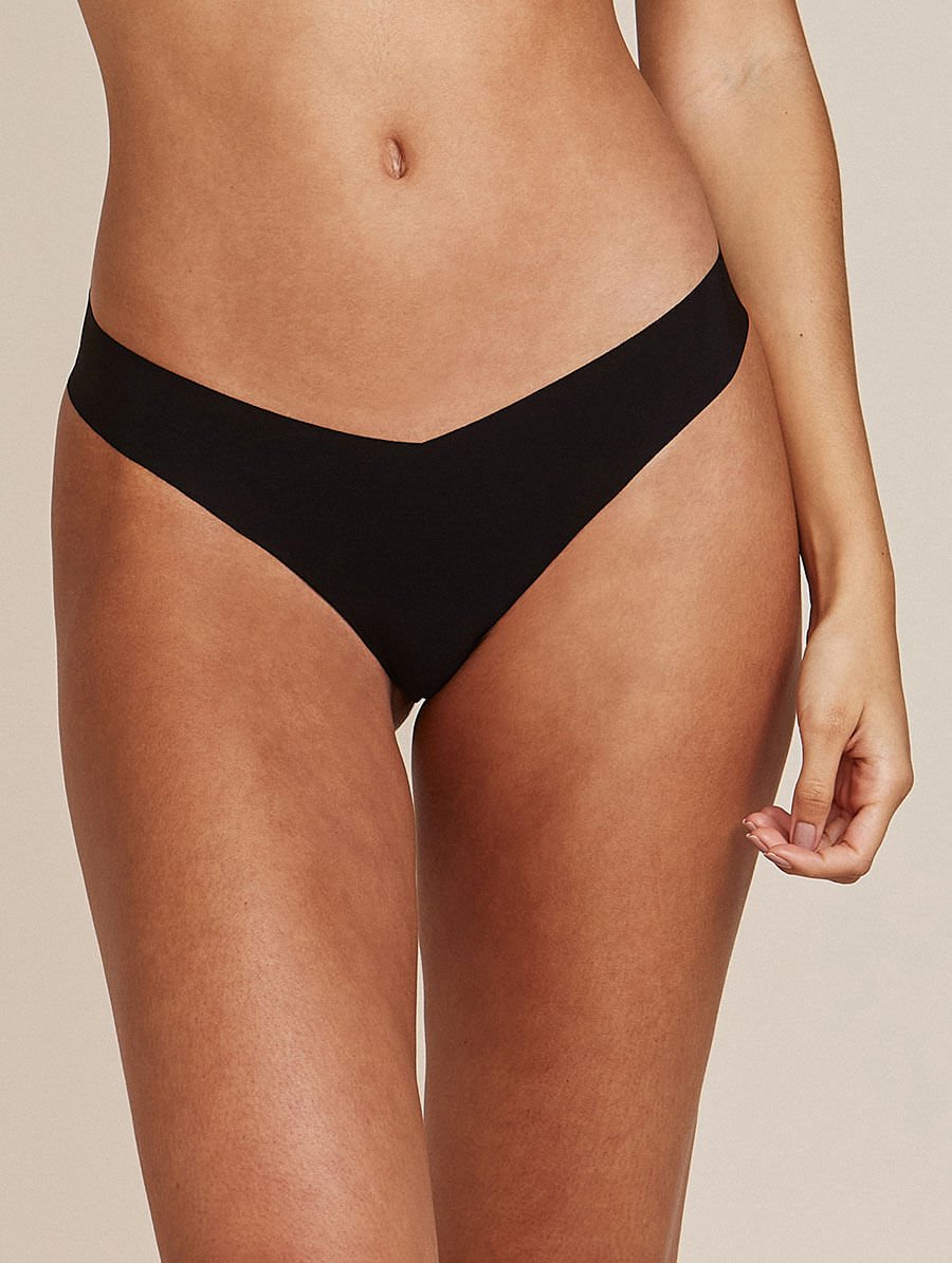 Calcinha Biquíni Em Microfibra Nude Preto — foto 1