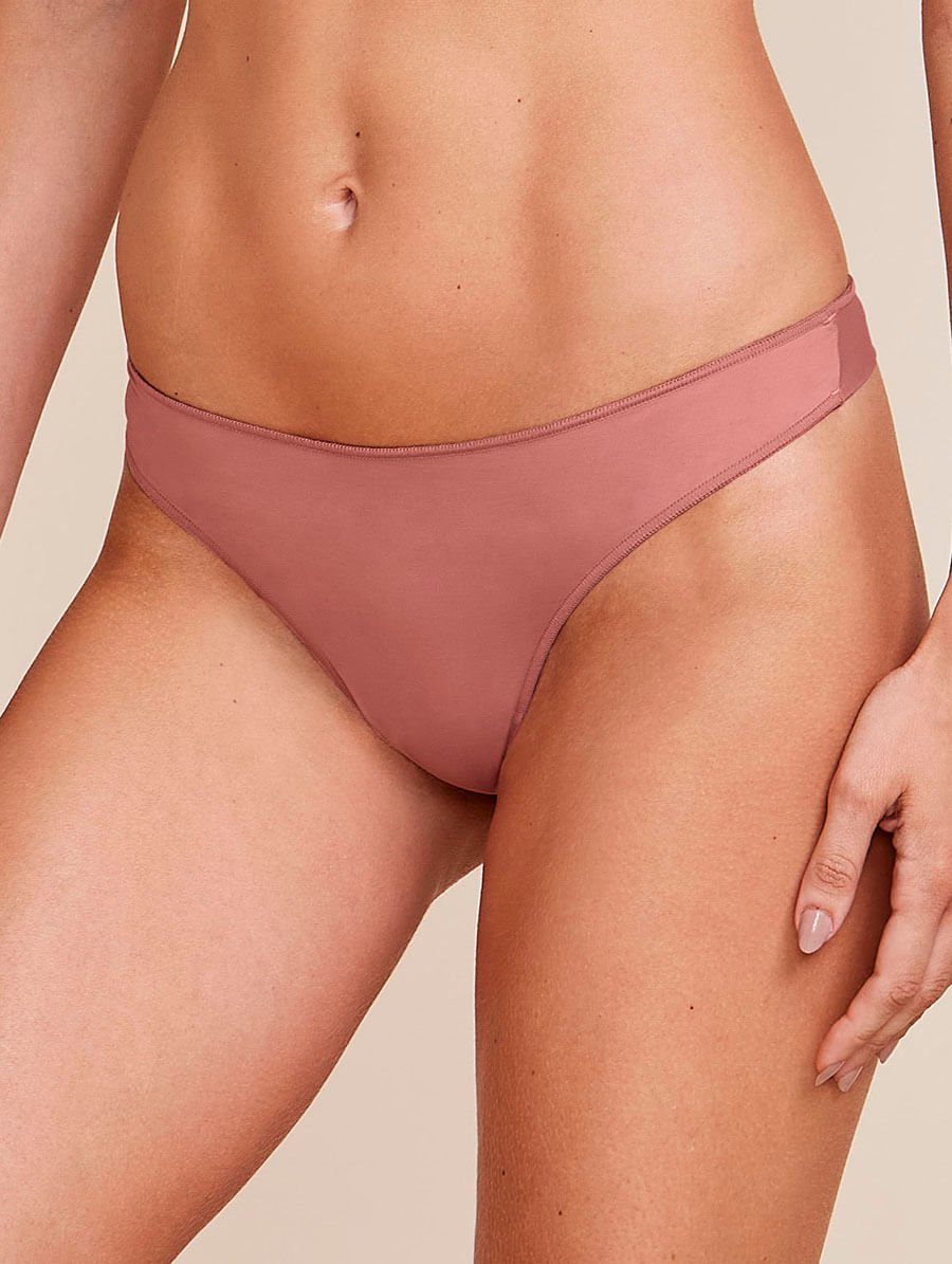 Calcinha Fio Dental Acabamento Invisível Em Microfibra Rosa Collant — foto 5