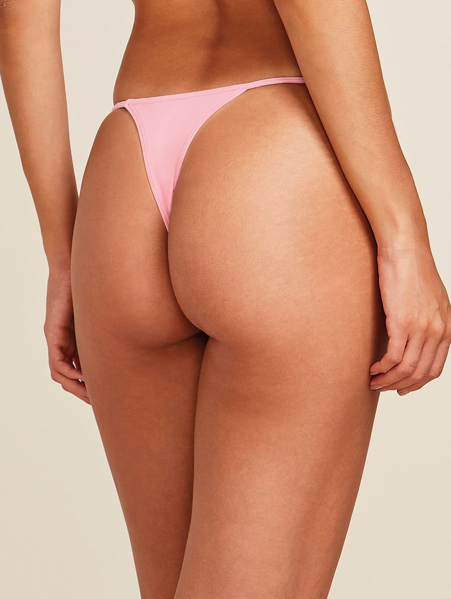 Calcinha String Fio Dental Em Microfibra Light Rosa Algodao — foto 2