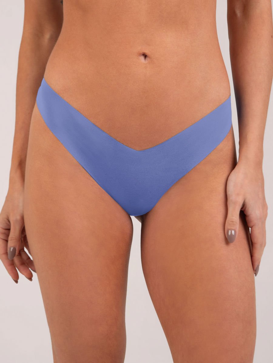 Calcinha Biquíni Em Microfibra Nude Azul Lencois — foto 1