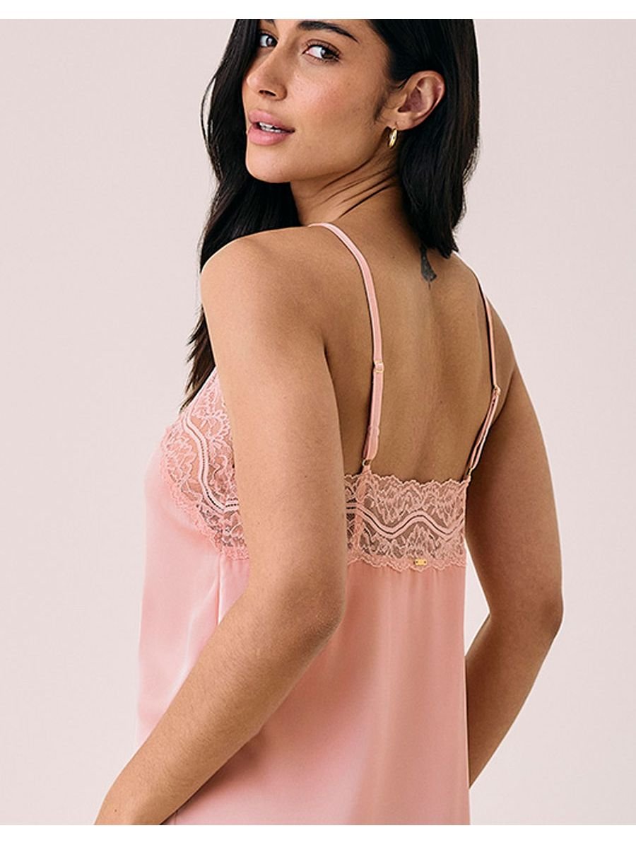 Camisola Alças Finas Em Cetim E Renda Love Stories Glow Rosa Mosqueta — foto 4