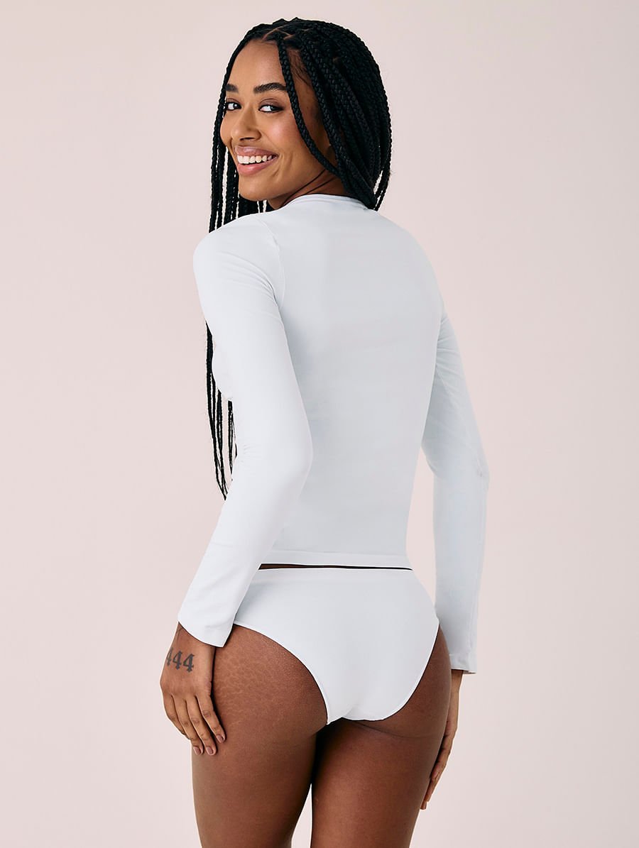 Blusa Manga Longa Térmica Em Microfibra Light Branco — foto 2