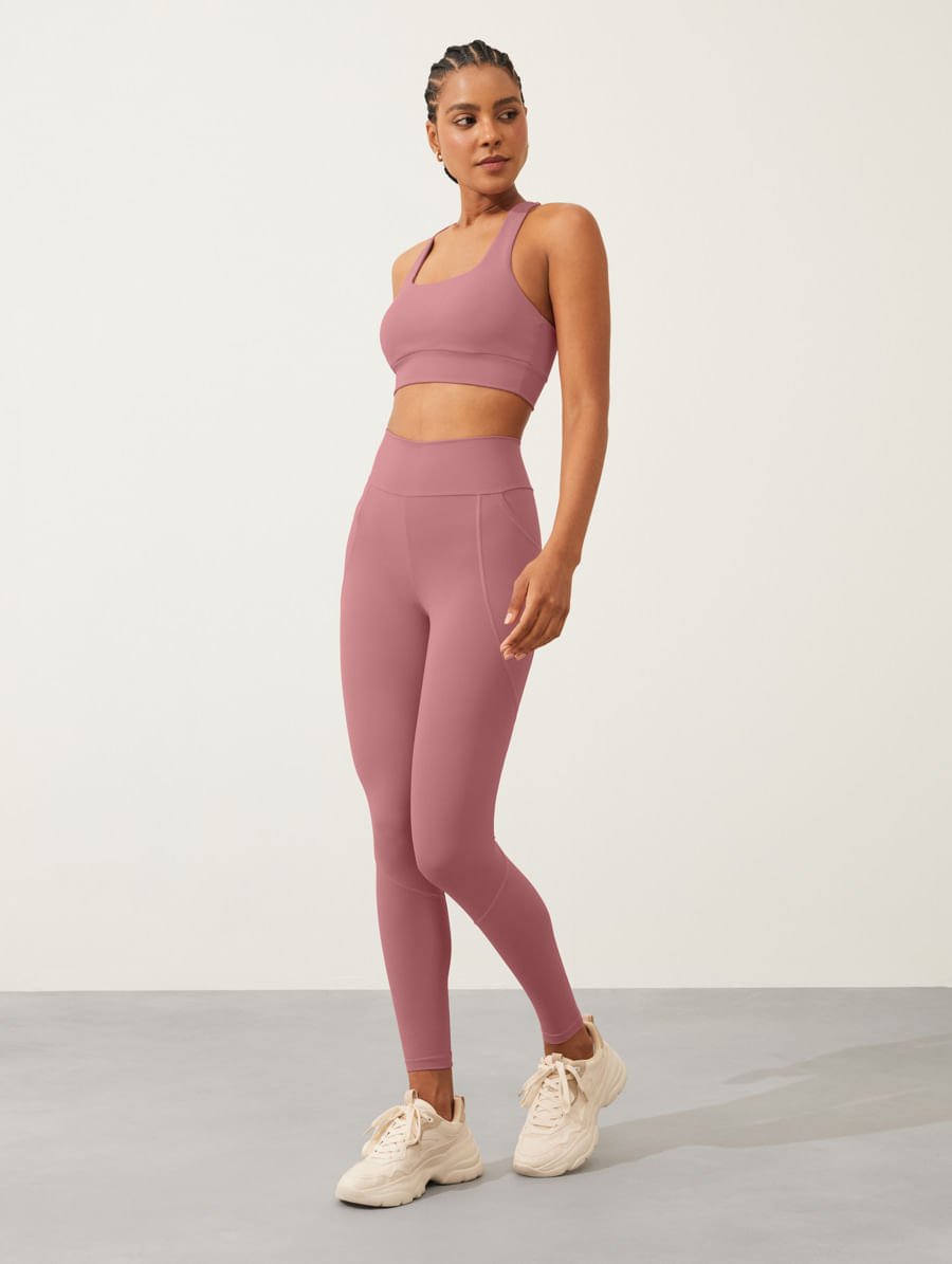 Calça Legging Multibolsos Rosa Spa Fit — foto 3