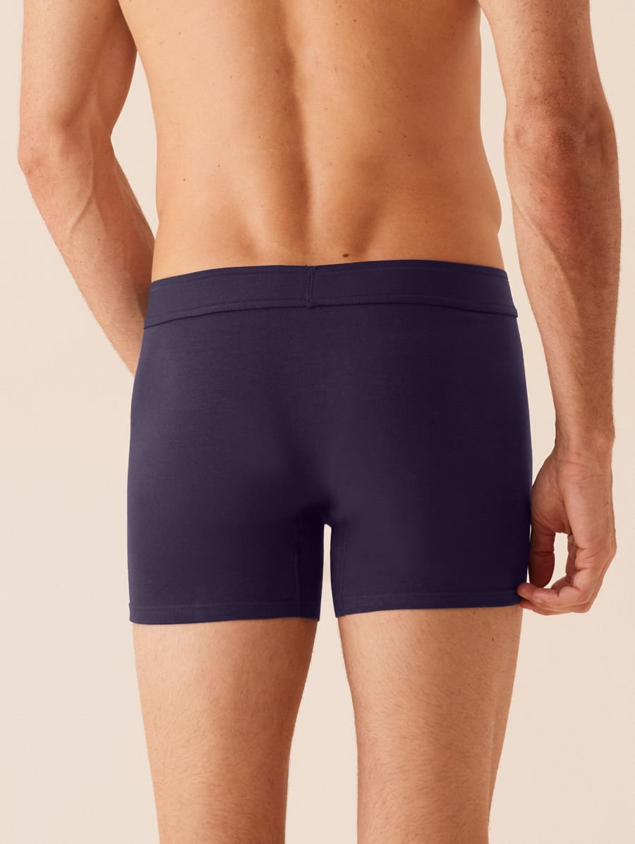 Cueca Boxer Em Algodão Azul Marinho Indigo — foto 2