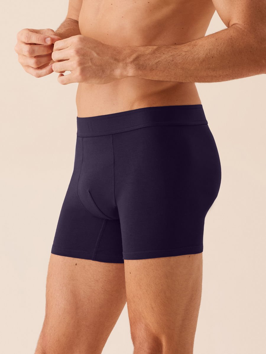 Cueca Boxer Em Algodão Azul Marinho Indigo — foto 3