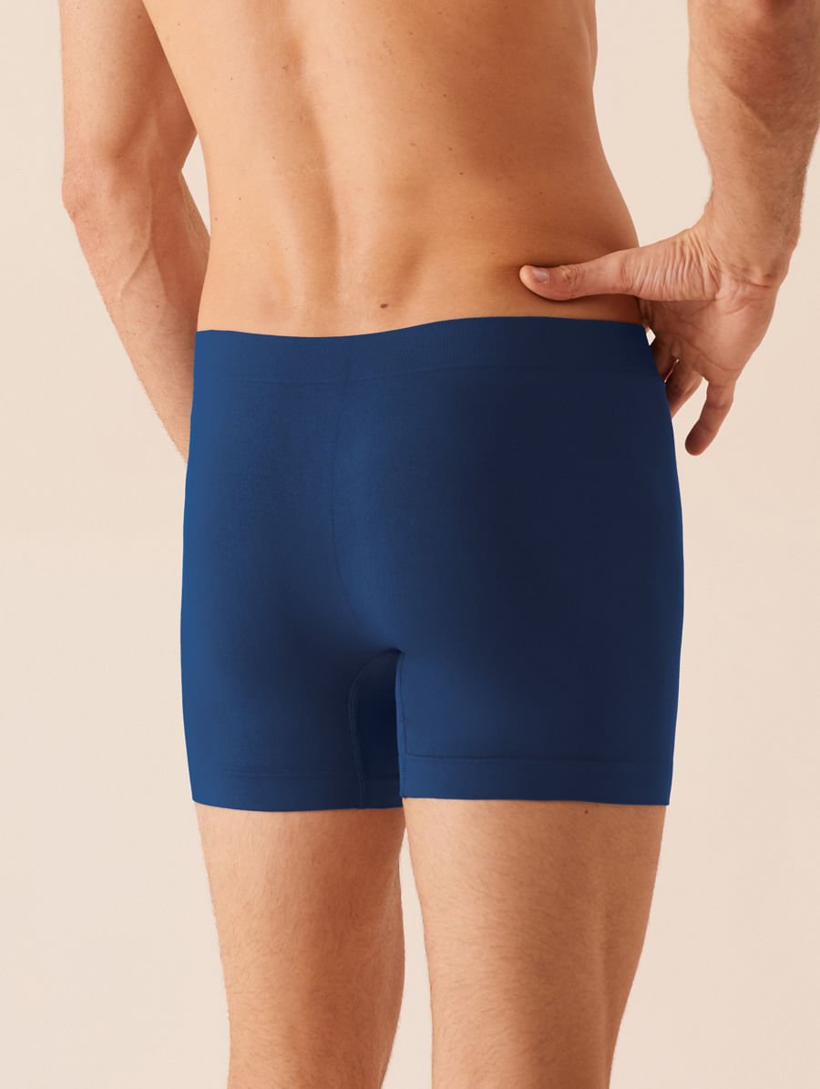Cueca Boxer Sem Costura Em Microfibra Light Azul Cedro — foto 2