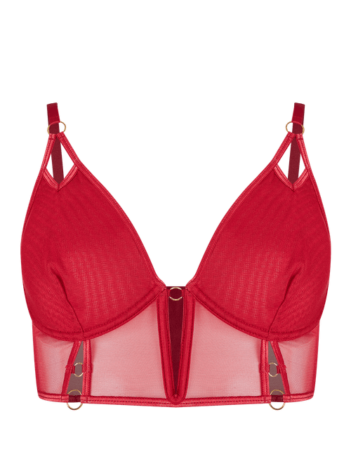Sutiã Mini Corselet Em Tule Vermelho Zaire