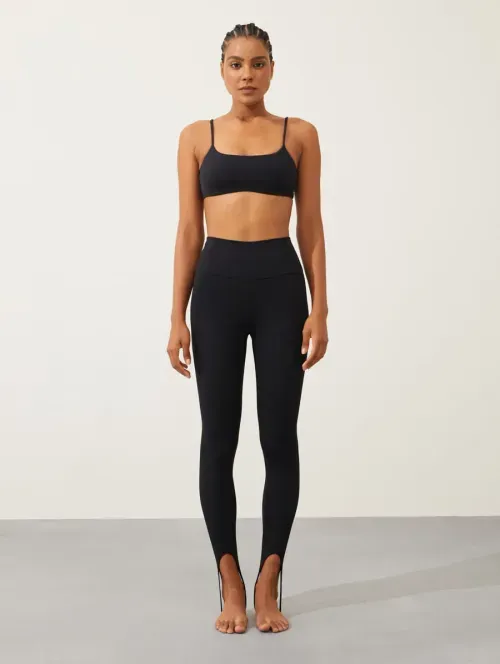Calça Legging De Pézinho Fusô Preto